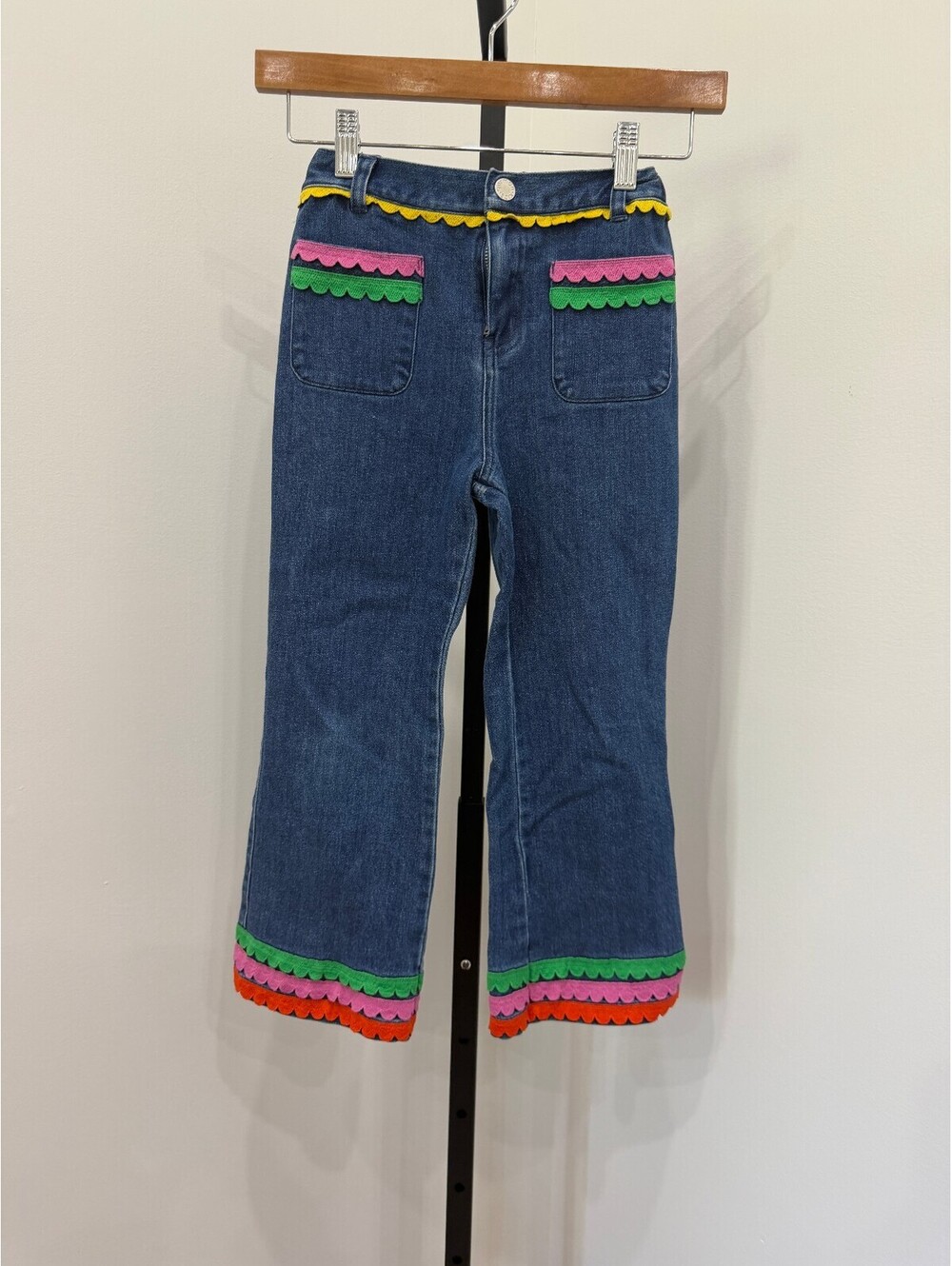 Gorman Kids Denim Pants with Colorful Scalloped Trim Size 7-8